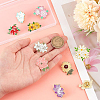 10Pcs 10 Styles Creative Flower Zinc Alloy Brooches JEWB-SC0001-47-3