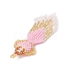 Glass Seed Beaded Angel Pendants PALLOY-MZ0089296-03-4