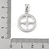 304 Stainless Steel Micro Pave Cubic Zirconia Pendants STAS-D112-03P-01-3