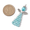Glass Seed Beads Pendants PALLOY-MZ00381-04-2