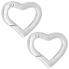 2Pcs 925 Sterling Silver Spring Gate Rings STER-BBC0008-24B-1