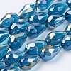 Electroplate Glass Beads Strands X-EGLA-D015-15x10mm-31-3