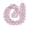 Electroplate Transparent Glass Beads Strands EGLA-N055-01E-2