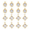 Unicraftale 16Pcs 4 Style 304 Stainless Steel Rhinestone Charms STAS-UN0055-94-1