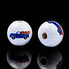 Autumn Theme Printed Natural Wood Beads WOOD-S057-093-3