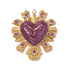Valentine's Day 304 Stainless Steel Enamel Pendants STAS-OY016-61G-1