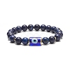 5Pcs 5 Style Natural & Synthetic Mixed Gemstone & Lampwork Evil Eye Beaded Stretch Bracelets Set for Women BJEW-TA00234-4