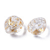 Transparent Spray Painted Glass Beads GLAA-R215-01-B09-3