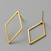 Golden Brass Hollow Geometric Stud Earrings EJEW-WH0012-127D-2