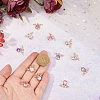 12Pcs 3 Colors Brass Glass Rhinestone Pendants GLAA-FH0001-82-3