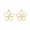Rack Plating Alloy Flower Open Back Bezel Pendants LS-FIND-G052-30LG-1