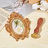 Brass Wax Seal Stamp with Wood Handle AJEW-WH0412-0014-5