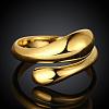 Real 18K Gold Plated Adjustable Brass Finger Rings for Women RJEW-BB07574-A-3