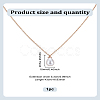 1Pc ABS Plastic Imitation Pearl Teardrop Pendant Iron Chain Necklaces NJEW-LP0009-35-2