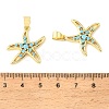 Brass Micro Pave Sky Blue Cubic Zirconia Pendants CU-CBA6938-05G-06-3