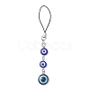 Handmade Evil Eye Lampwork & Resin Pendant Mobile Straps HJEW-JM04507-2