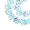 Electroplate Transparent Glass Beads Strands EGLA-N055-01-4
