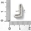 Brass Micro Pave Cubic Zirconia Letter Links KK-I717-04L-P-3