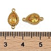 Ion Plating(IP) 304 Stainless Steel Cubic Zirconia Teardrop Links Connector Charms STAS-K256-23G-09-3
