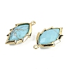 Synthetic Turquoise Faceted Leaf Pendants G-I375-04G-06-2