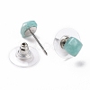 Natural Amazonite Ear Studs EJEW-K091-01P-05-3
