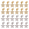 20Pcs Brass Micro Pave Cubic Zirconia Pendants KK-SC0007-24-1