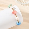 Glazed Porcelain Beads & Natural Cultured Freshwater Pearl Braided Bead Bracelets BJEW-JB14202-01-3