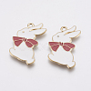Zinc Alloy Enamel Bunny Pendants X-PALLOY-I124-29G-1