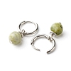 Natural Qinghai Jade Beads Earrings for Girl Women Gift EJEW-JE04607-02-3