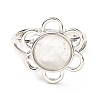 Natural Quartz Crystal Adjustable Rings RJEW-P043-01P-19-2