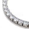 Brass Pave Clear Cubic Zirconia Flat Round Link Bracelets BJEW-YWC0002-04P-2