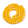 Electroplate Opaque Solid Color Glass Beads Strands EGLA-A044-P6mm-L29-2