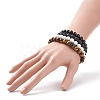 4Pcs 4 Style Synthetic & Natural Mixed Gemstone Round Beaded Stretch Bracelets Set for Men Women BJEW-JB08872-3