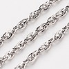 Non-Tarnish 3.28 Feet 304 Stainless Steel Rope Chains X-CHS-L015-10-1