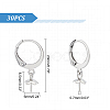 30Pcs 314 Stainless Steel Leverback Earring Findings STAS-UN0037-62-3