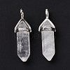Natural Quartz Crystal Pointed Pendants G-K329-54P-3