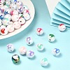 100Pcs Two Tone UV Plating Opaque Acrylic Beads OACR-CJ0001-34-6
