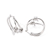 Brass Thorns Beaded Hoop Earrings for Women EJEW-F303-09P-2
