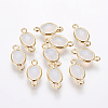 Oval Faceted Golden Brass Opalite Links connectors X-GLAA-O014-29G-1