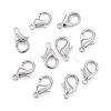 Platinum Plated Alloy Lobster Claw Clasps X-E105-NF-2