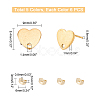 30Pcs 5 Colors Ion Plating(IP) Heart Shape 304 Stainless Steel Stud Earring Findings EJEW-DC0001-01-5