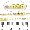 Brass Enamel Round Beaded Link Chain CHC-G022-07G-20-2
