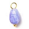 Opaque Baking Paint Crackle Glass Beads Pendants PALLOY-JF01242-5