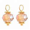 Electroplate Faceted Glass Charms PALLOY-JF00454-M-2