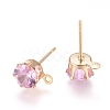 Brass Stud Earring Findings KK-L199-B-M-3