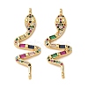 Brass Pave Colorful Cubic Zirconia Connector Charms CU-CBA4579-09G-A-1