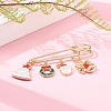 Christmas Theme Brass Safety Brooch X-JEWB-BR00046-03-4