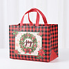 Christmas Theme Tartan Non-woven Fabric Gift Tote Bags with Handle LS-ABAG-G017-01D-1