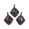 Natural Amethyst Rhombus Pendants G-K363-02R-04-1