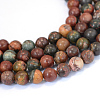 Natural Picasso Stone/Picasso Jasper Beads Strands X-G-E334-10mm-10-1